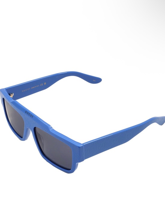 Gucci Unisex  Blue Monogram Browline  Sunglasses